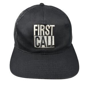 First Call Snapback Trucker Hat Black OS Adjustable Embroidered Team O'Reilly